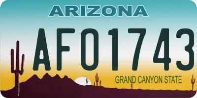 AZ license plate AFO1743