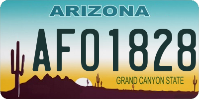 AZ license plate AFO1828