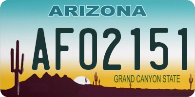 AZ license plate AFO2151