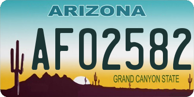AZ license plate AFO2582