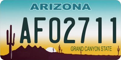 AZ license plate AFO2711