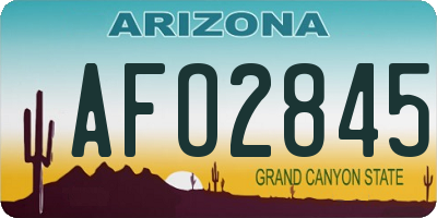 AZ license plate AFO2845