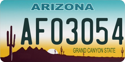 AZ license plate AFO3054