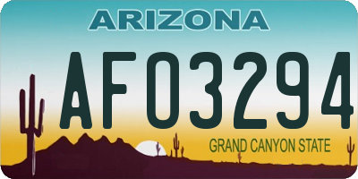 AZ license plate AFO3294