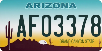 AZ license plate AFO3378