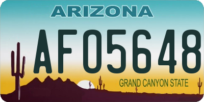 AZ license plate AFO5648