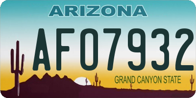 AZ license plate AFO7932