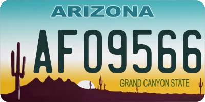 AZ license plate AFO9566
