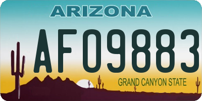 AZ license plate AFO9883