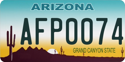 AZ license plate AFP0074