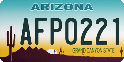 AZ license plate AFP0221