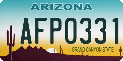AZ license plate AFP0331