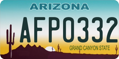 AZ license plate AFP0332