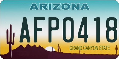 AZ license plate AFP0418