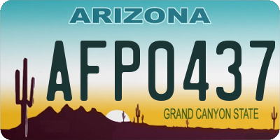 AZ license plate AFP0437