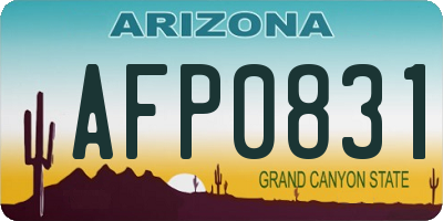 AZ license plate AFP0831