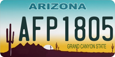 AZ license plate AFP1805