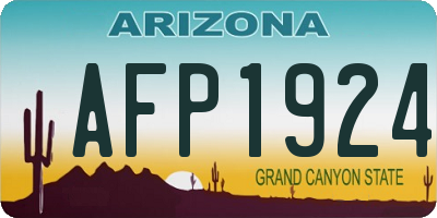 AZ license plate AFP1924