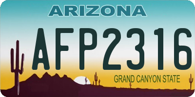 AZ license plate AFP2316