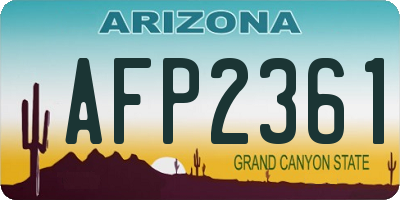 AZ license plate AFP2361