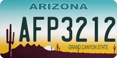 AZ license plate AFP3212
