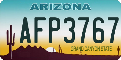 AZ license plate AFP3767