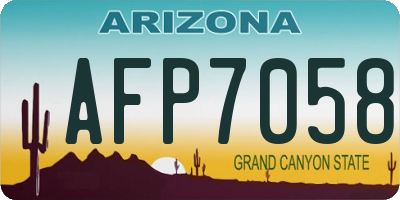 AZ license plate AFP7058