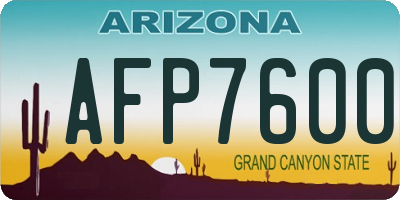 AZ license plate AFP7600