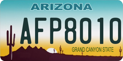 AZ license plate AFP8010