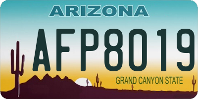 AZ license plate AFP8019