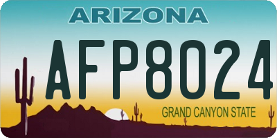 AZ license plate AFP8024