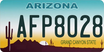 AZ license plate AFP8028