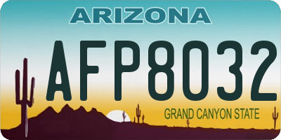 AZ license plate AFP8032