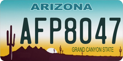 AZ license plate AFP8047