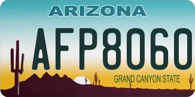 AZ license plate AFP8060