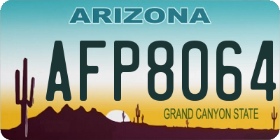AZ license plate AFP8064