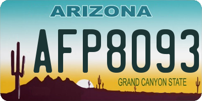 AZ license plate AFP8093