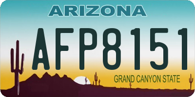 AZ license plate AFP8151