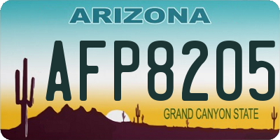 AZ license plate AFP8205