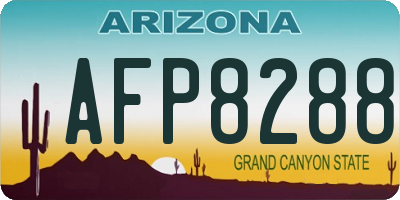 AZ license plate AFP8288