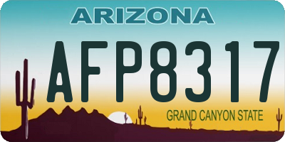 AZ license plate AFP8317