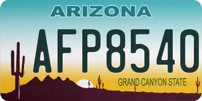 AZ license plate AFP8540