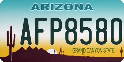 AZ license plate AFP8580