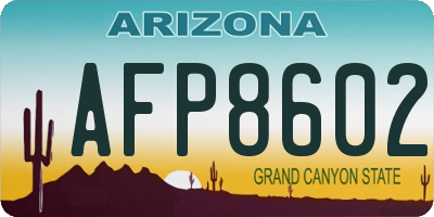 AZ license plate AFP8602