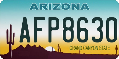 AZ license plate AFP8630