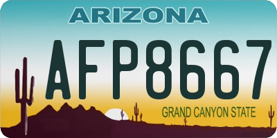 AZ license plate AFP8667