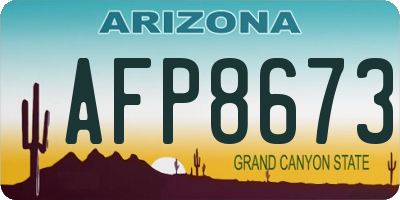 AZ license plate AFP8673