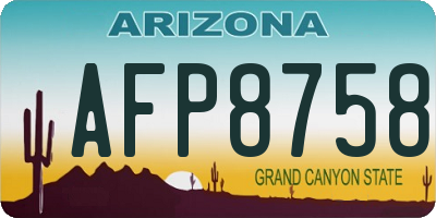 AZ license plate AFP8758