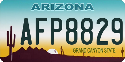 AZ license plate AFP8829