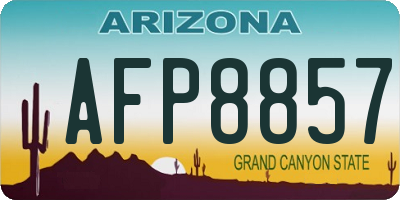 AZ license plate AFP8857